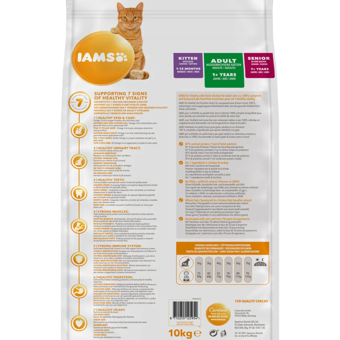 IAMS Trockenfutter Vital Katze Huhn 10 kg