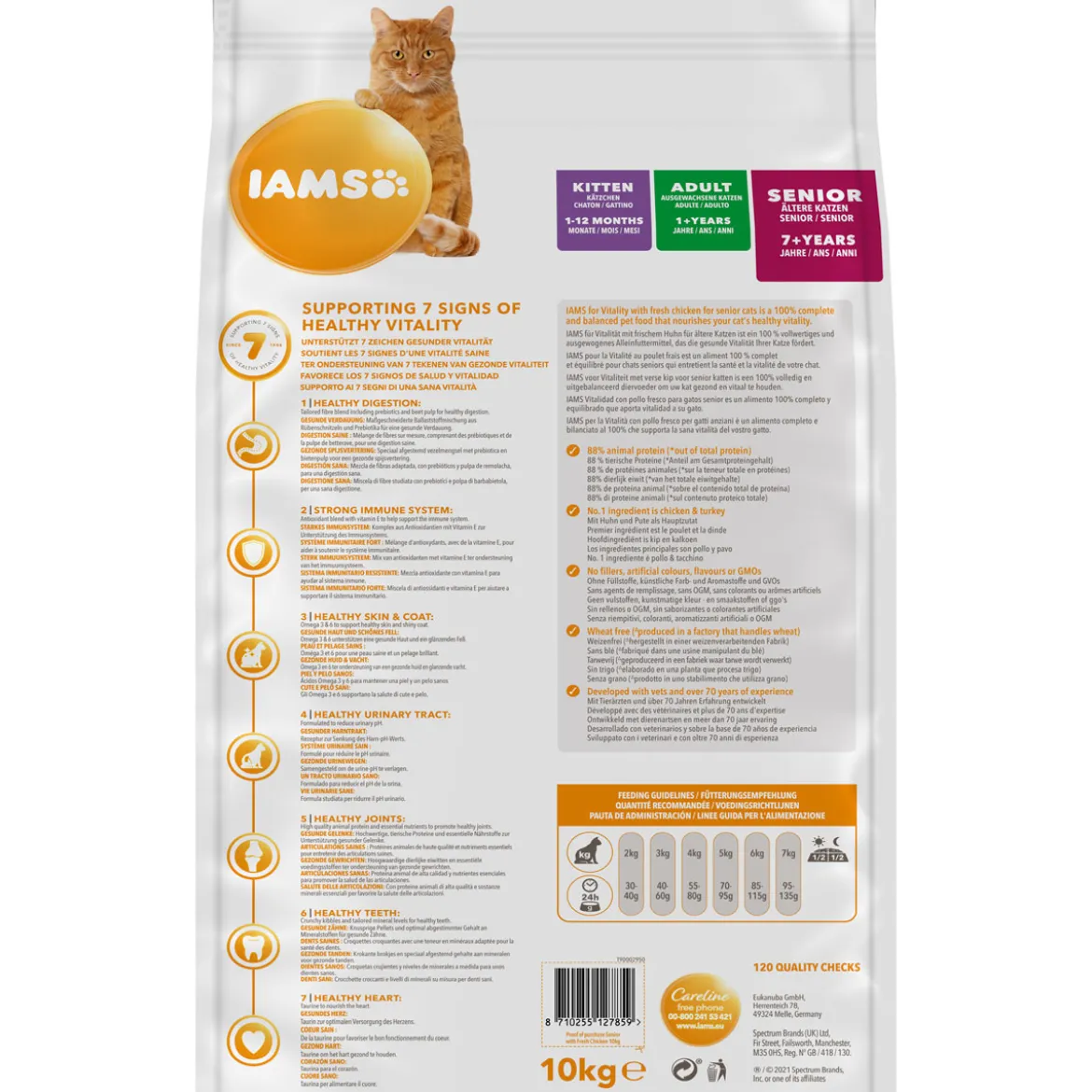IAMS Trockenfutter Vital Katze Senior Huhn 10 kg