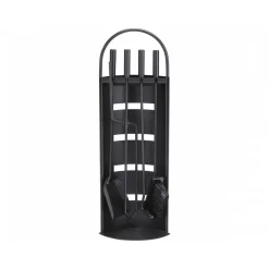 Kaminbesteck 4tlg Stahl schwarz beschichtet