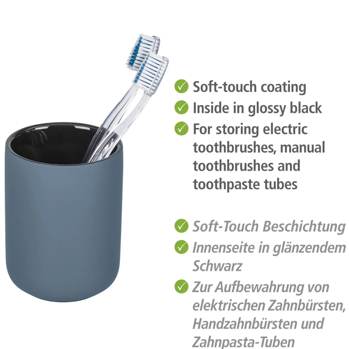 Keram. Zahnputzbecher Mod. Avellinoblau