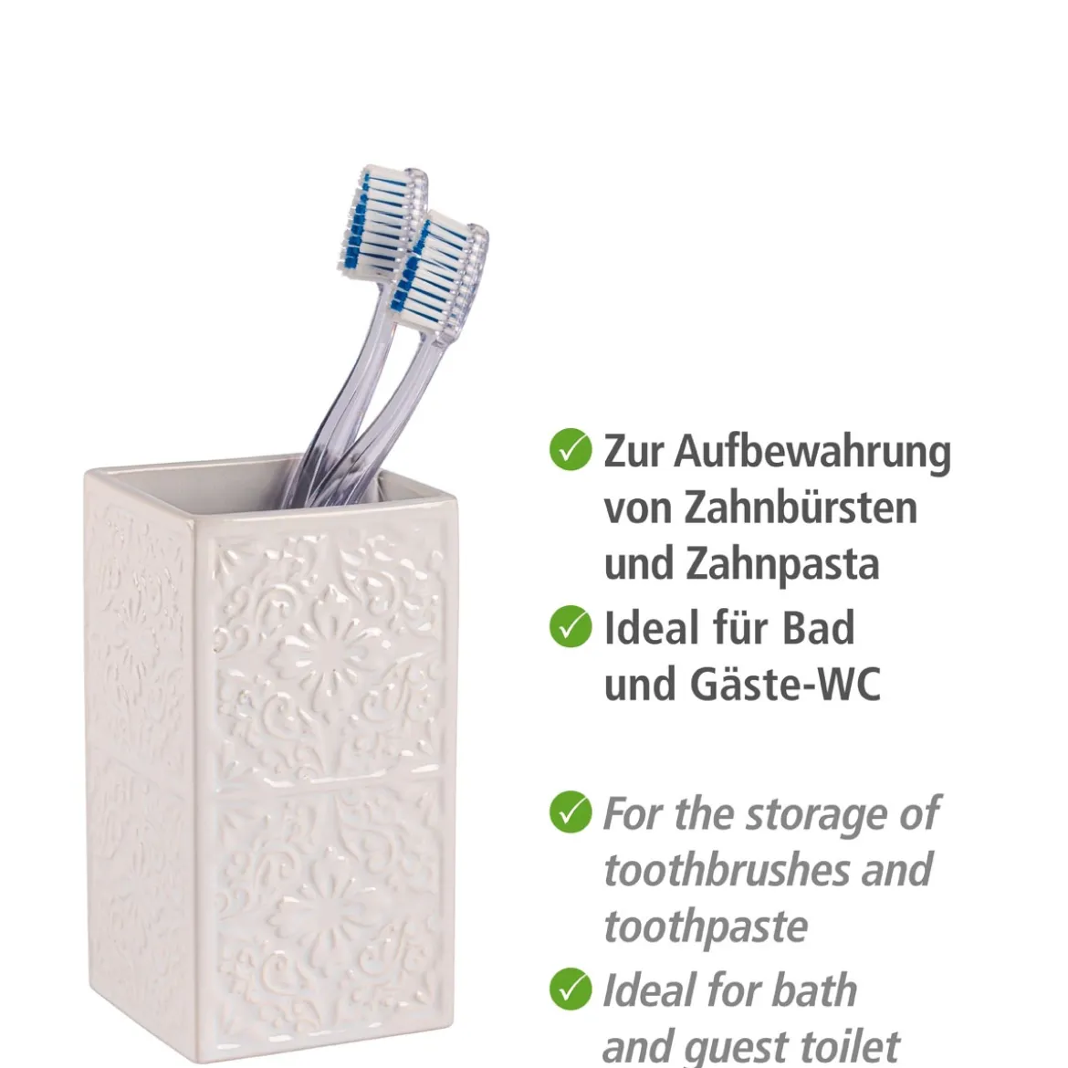 Keramik Zahnputzbecher Mod. Cordobaweiß