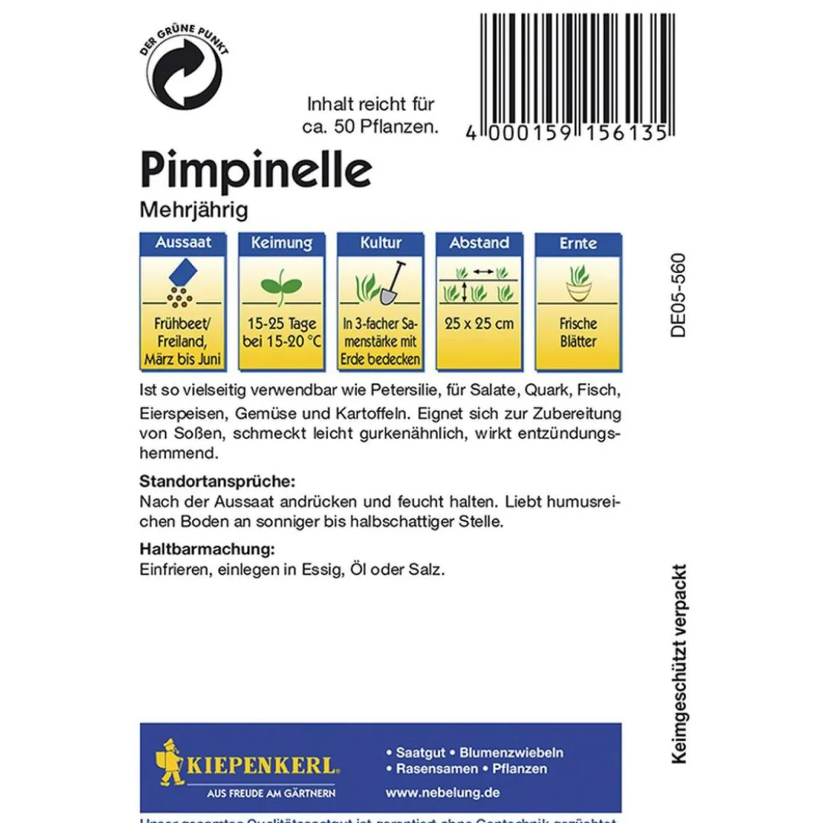 Kiepenkerl Pimpinelle mehrjährig