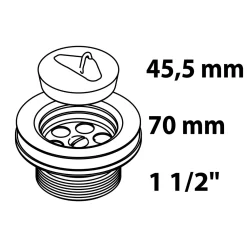 Kirchhoff Ablaufventil ECO-SAVE KS grau 1 1/2" AG x Durchmesser 70 mm