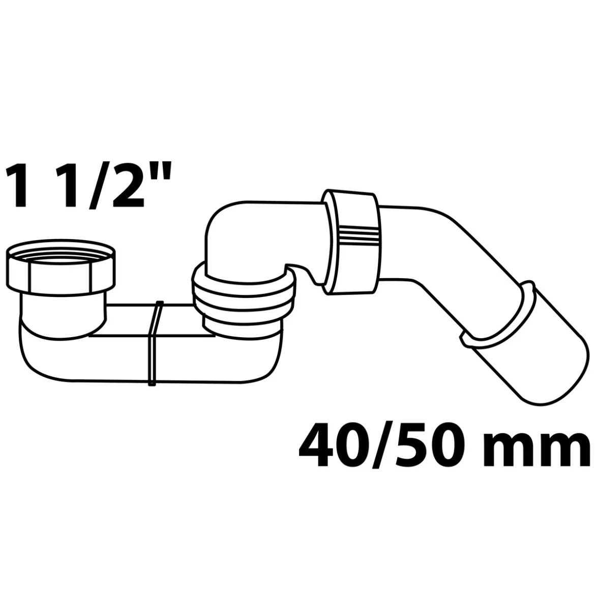 Kirchhoff Siphon ECO-SAVE KS grau 1 1/2" x Durchmesser 40/50 mm für Brausetasse
