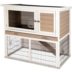 Kleintierstall Lucky 115 x 100 x 65 cm weiß-braun