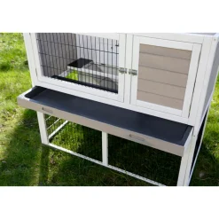 Kleintierstall Lucky 115 x 100 x 65 cm weiß-braun