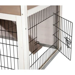 Kleintierstall Lucky 115 x 100 x 65 cm weiß-braun
