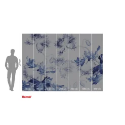KomarVlies Fototapete Blue Silhouettes 350x250 cm