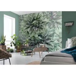 KomarVlies Fototapete Emerald Flowers 300x280 cm