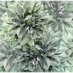 KomarVlies Fototapete Emerald Flowers 300x280 cm