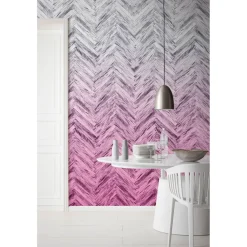 KomarVlies Fototapete Herringbone Pink 400x250 cm
