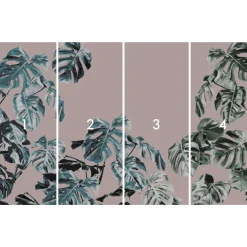 KomarVlies Fototapete Monstera Rosé 400x250 cm