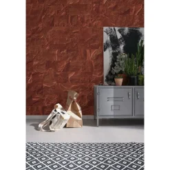 KomarVlies Fototapete Red Slate Tiles 400x280 cm