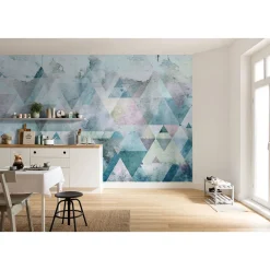KomarVlies Fototapete Triangles Blue 400x250 cm