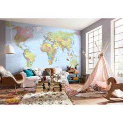 KomarVlies Fototapete World Map 368x248 cm