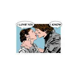 KomarWandbild Star Wars Classic Comic Quote Leia Han 70x50 cm
