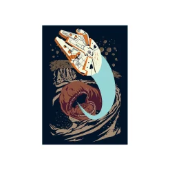 KomarWandbild Star Wars Classic Vector Asteroid Worm 50x70 cm