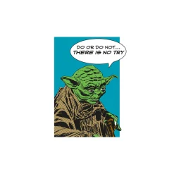 KomarWandbild Star Wars Classic Comic Quote Yoda 50x70 cm