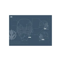 KomarWandbild Star Wars EP9 Blueprint Kylo Helmet 70x50 cm