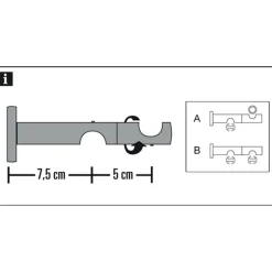 Kombiträger 2lfg offen 16mm schwarz