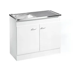 Kompl. Spuele 100x50cm weiss Drehtuer