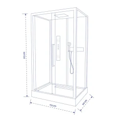 Komplettdusche Urban 2 Rectangle BxHxT115x215x90, Alu. Schwarz