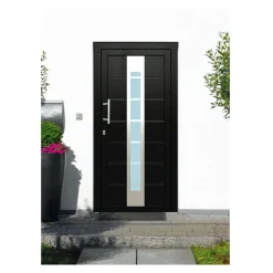 Kunststoff-Haustür D84 anthrazit 100 x 210 cm Anschlag links