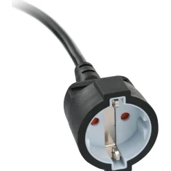 Kurzverlaengerungsleitung schwarz mitWinkel-Flachstecker 5m H05VV-F3G1,5