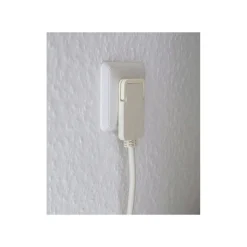 Kurzverlaengerungsleitung weiss mitWinkel-Flachstecker 5m H05VV-F3G1,5