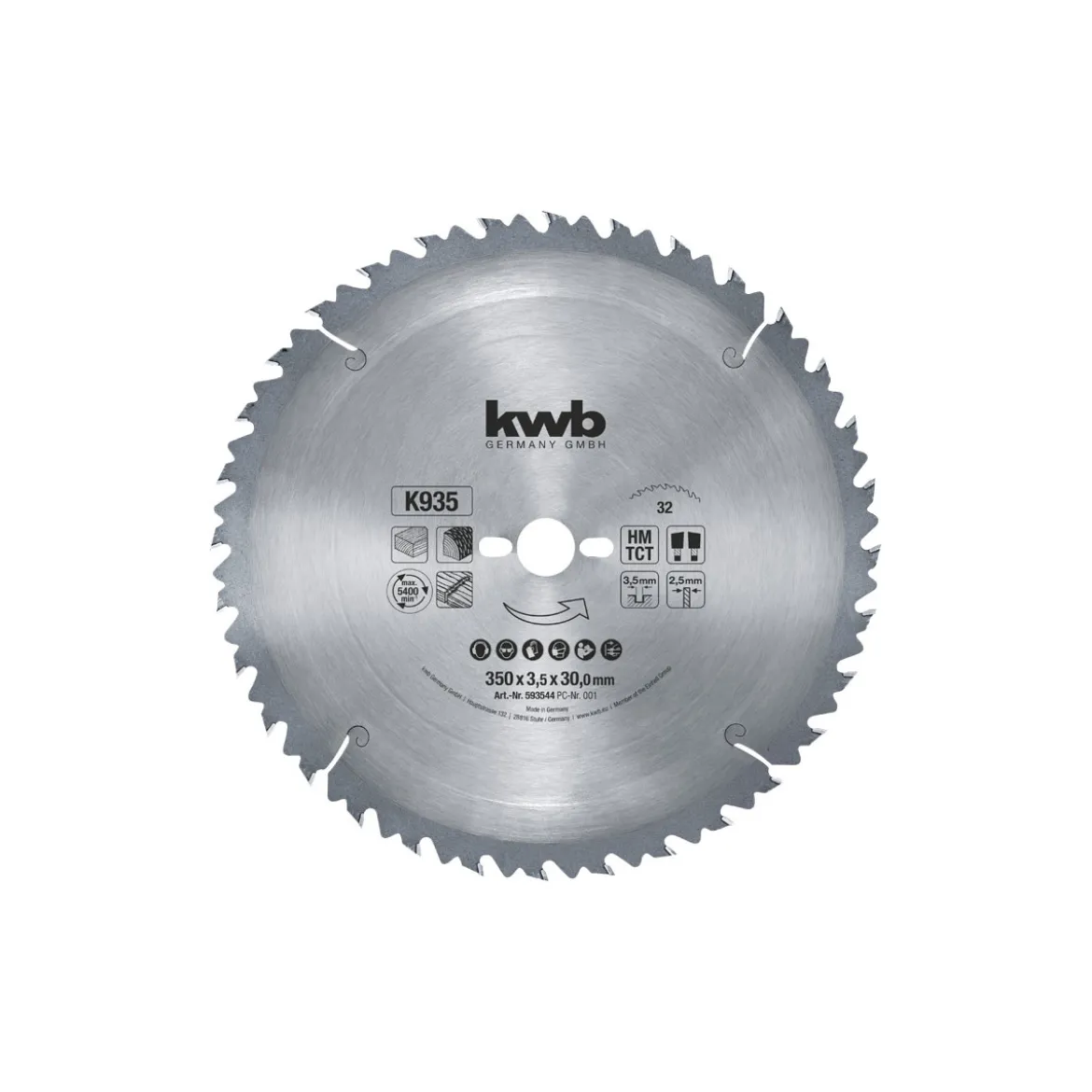 kwbBauholz-Kreissägeblätter für Bau- und Tischkreissägen Durchmesser 350x30 mm