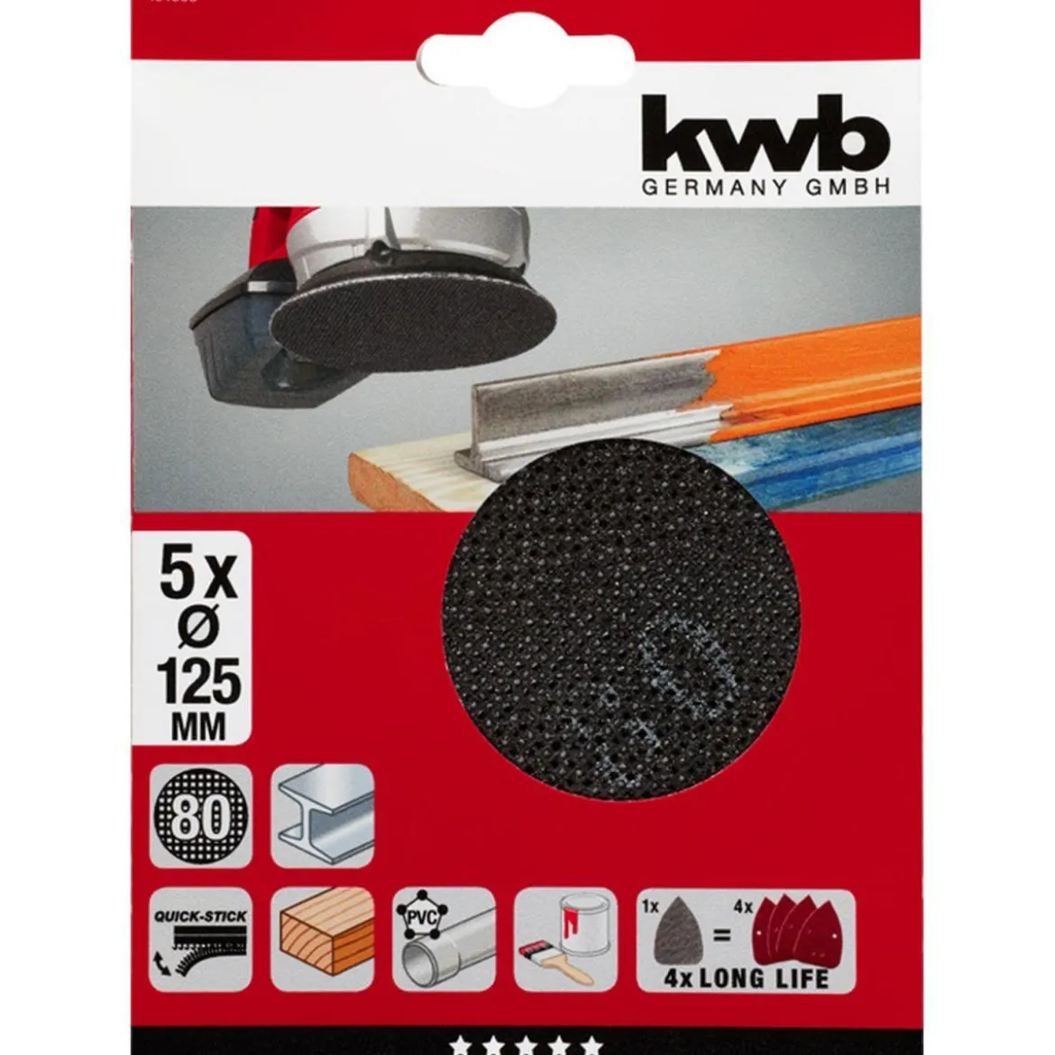 kwbGitterleinen für Exzenterschleifer Durchmesser 125 mm K80