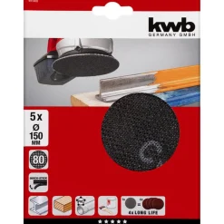 kwbGitterleinen für Exzenterschleifer Durchmesser 150 mm K80
