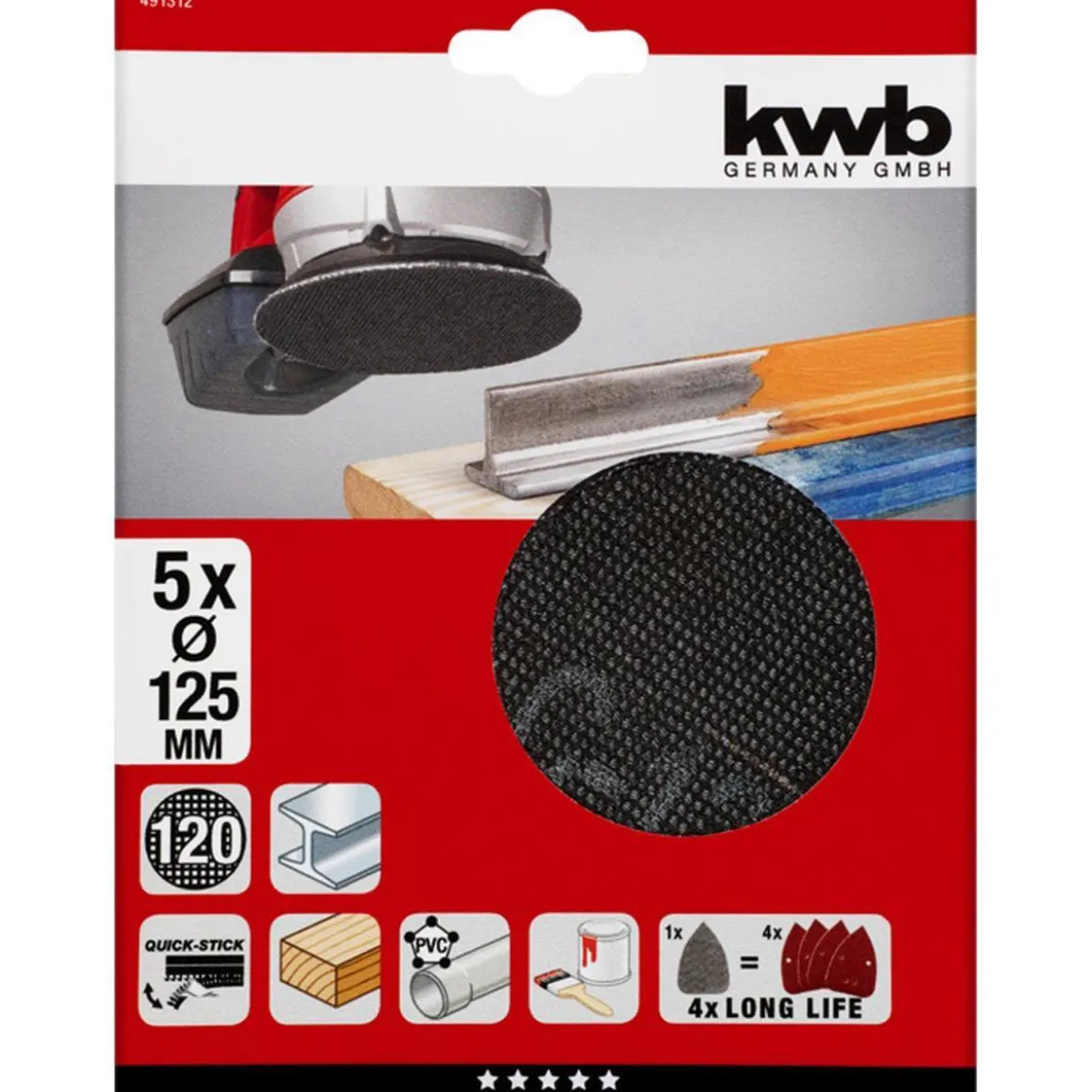 kwbGitterleinen für Exzenterschleifer Durchmesser 150 mm K220