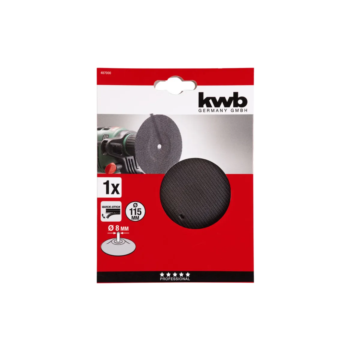 kwbHaftstützteller Quick-Stick 8 mm Durchmesser 115 mm