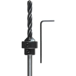 kwbHolzspiralbohrer-Set mit Aufstecksenker und Tiefenstop 3 teilig Durchmesser 5 mm