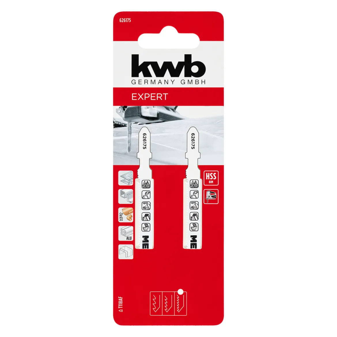 kwb HSS-BiM-Stichsägeblätter mit T-Schaft für Metall fein, 2-tlg. 97 mm