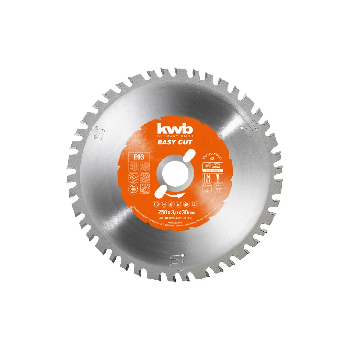 kwbKreissägeblätter Easy Cut für Bau- und Tischkreissägen Durchmesser 250 mm