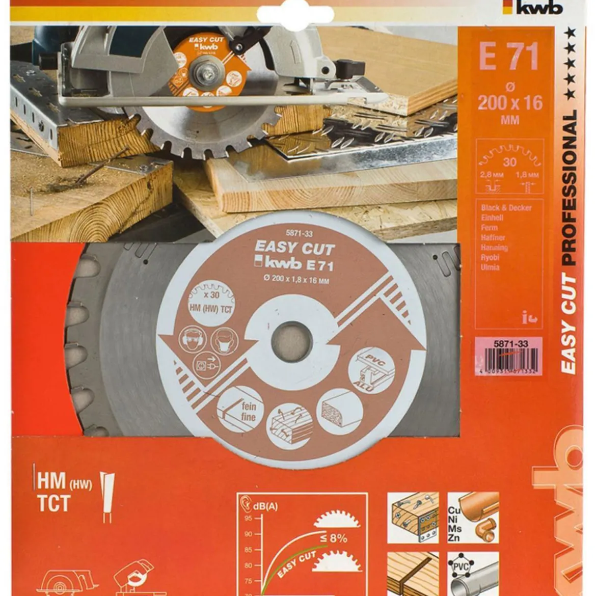 kwbKreissägeblätter Easy Cut für Handkreissägen Durchmesser 200x16 mm