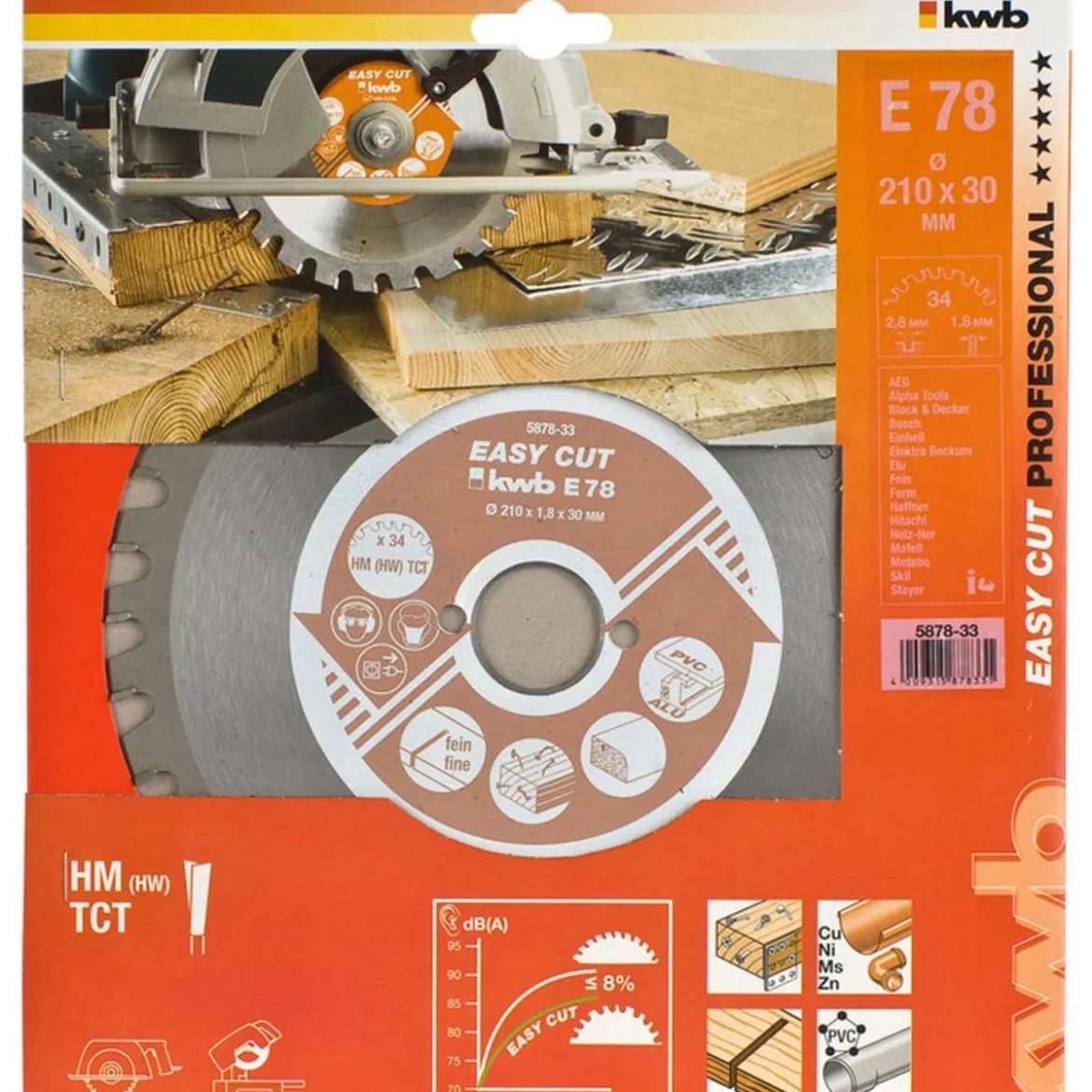 kwbKreissägeblätter Easy Cut für Handkreissägen Durchmesser 210x30 mm