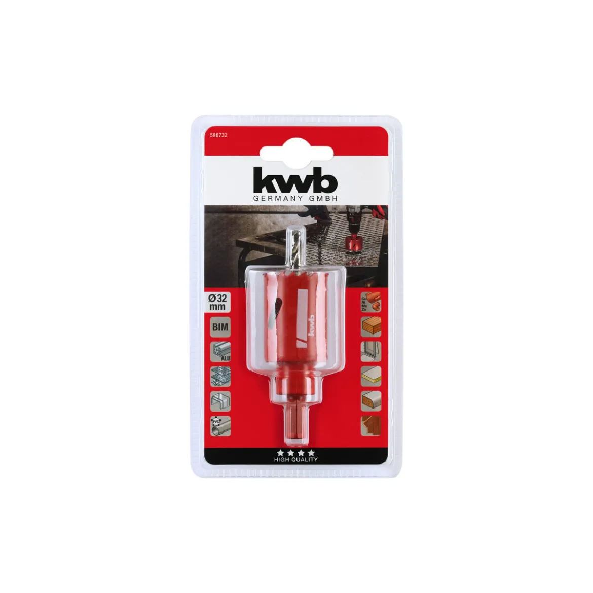 kwbLöchsäge mit Schaft und Bohrer Durchmesser 32 mm