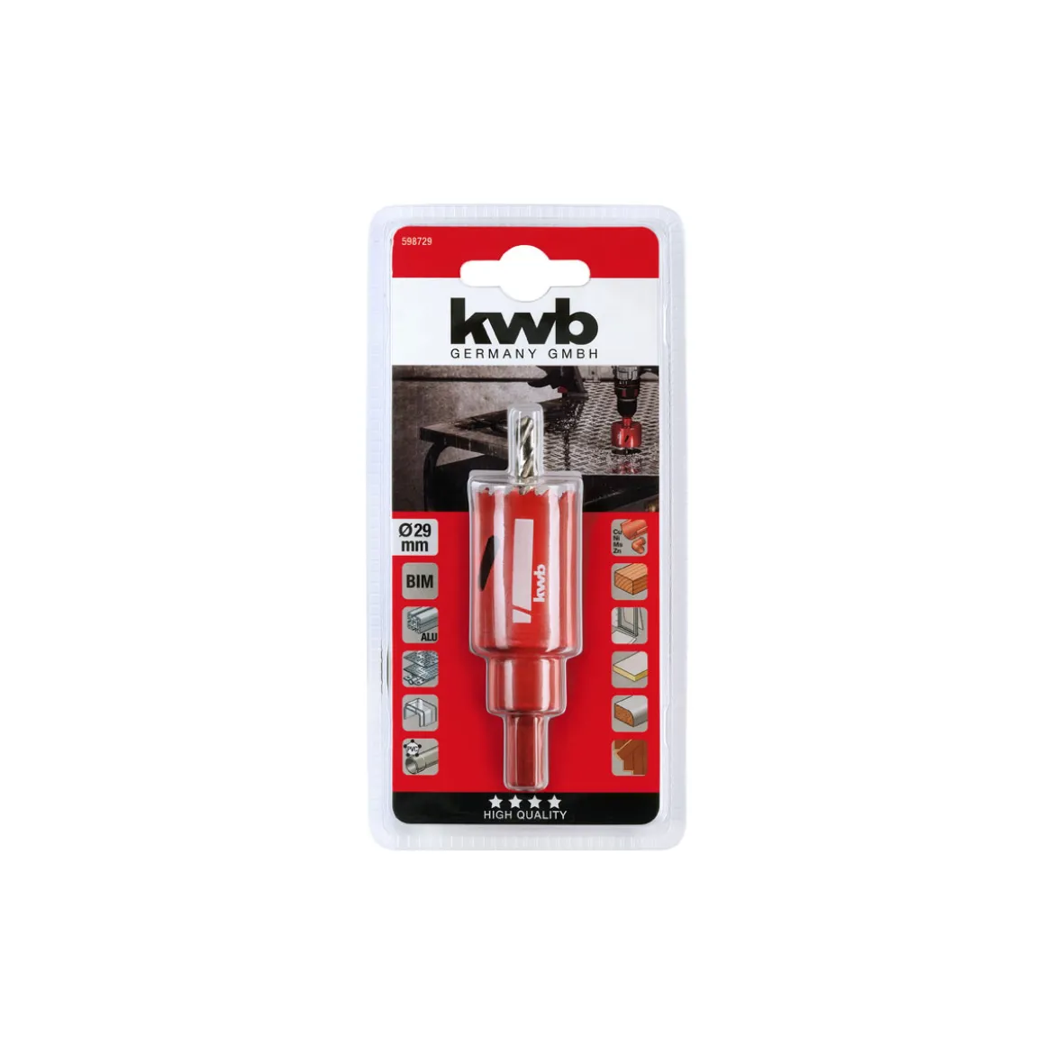 kwbLöchsäge mit Schaft und Bohrer Durchmesser 29 mm