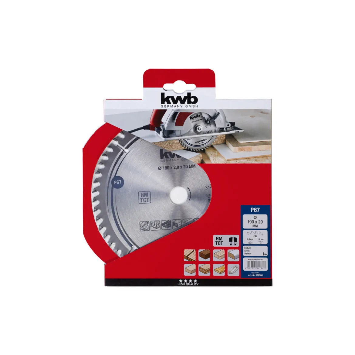 kwbPräzisions-Kreissägeblätter für Handkreissägen Durchmesser 190x20 mm