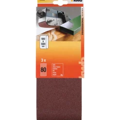 kwbSchleifbänder Holz und Metall 100 x 560 mm K80