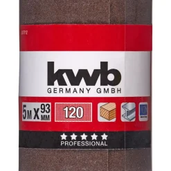 kwbSchleifmittel-Rollen Holz und Metall 5 m x 93 mm K120