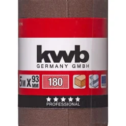 kwbSchleifmittel-Rollen Holz und Metall 5 m x 93 mm K180