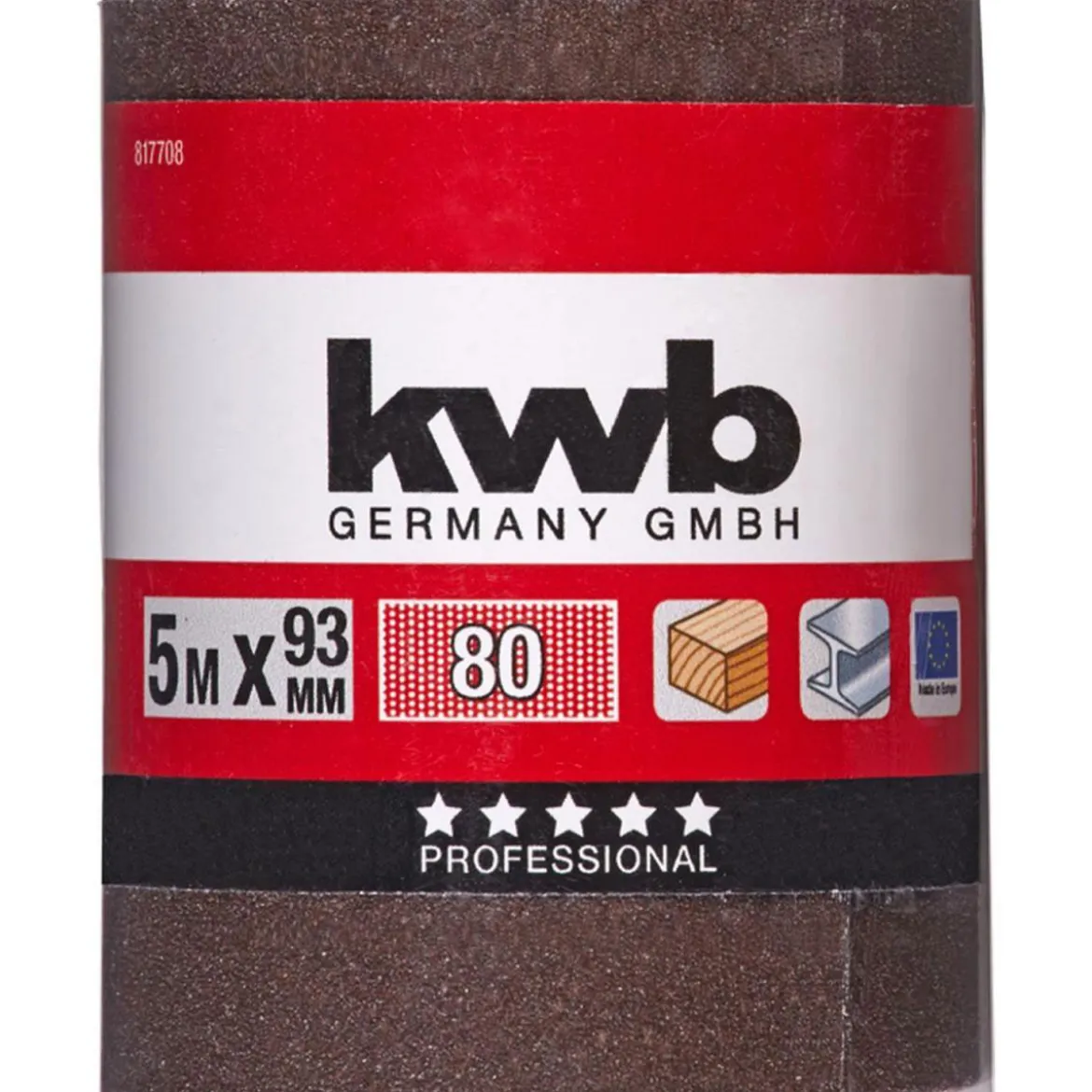 kwbSchleifmittel-Rollen Holz und Metall 5 m x 93 mm K80