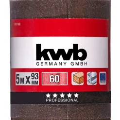 kwbSchleifmittel-Rollen Holz und Metall 5 m x 93 mm K60