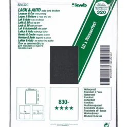 kwbSchleifpapier Lack und Auto wasserfest 230 x 280 mm K320