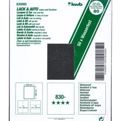 kwbSchleifpapier Lack und Auto wasserfest 230 x 280 mm K80