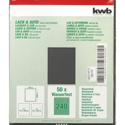 kwbSchleifpapier Lack und Auto wasserfest 230 x 280 mm K240
